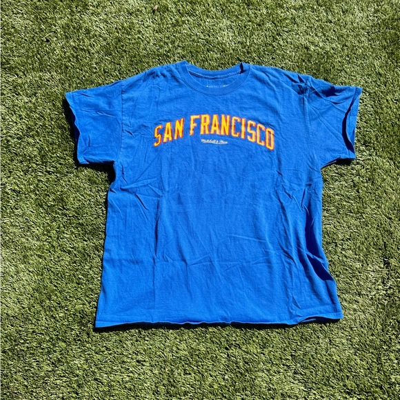 Mitchell & Ness Blue and Orange Short Sleeve Tee - Picture 1 of 6
